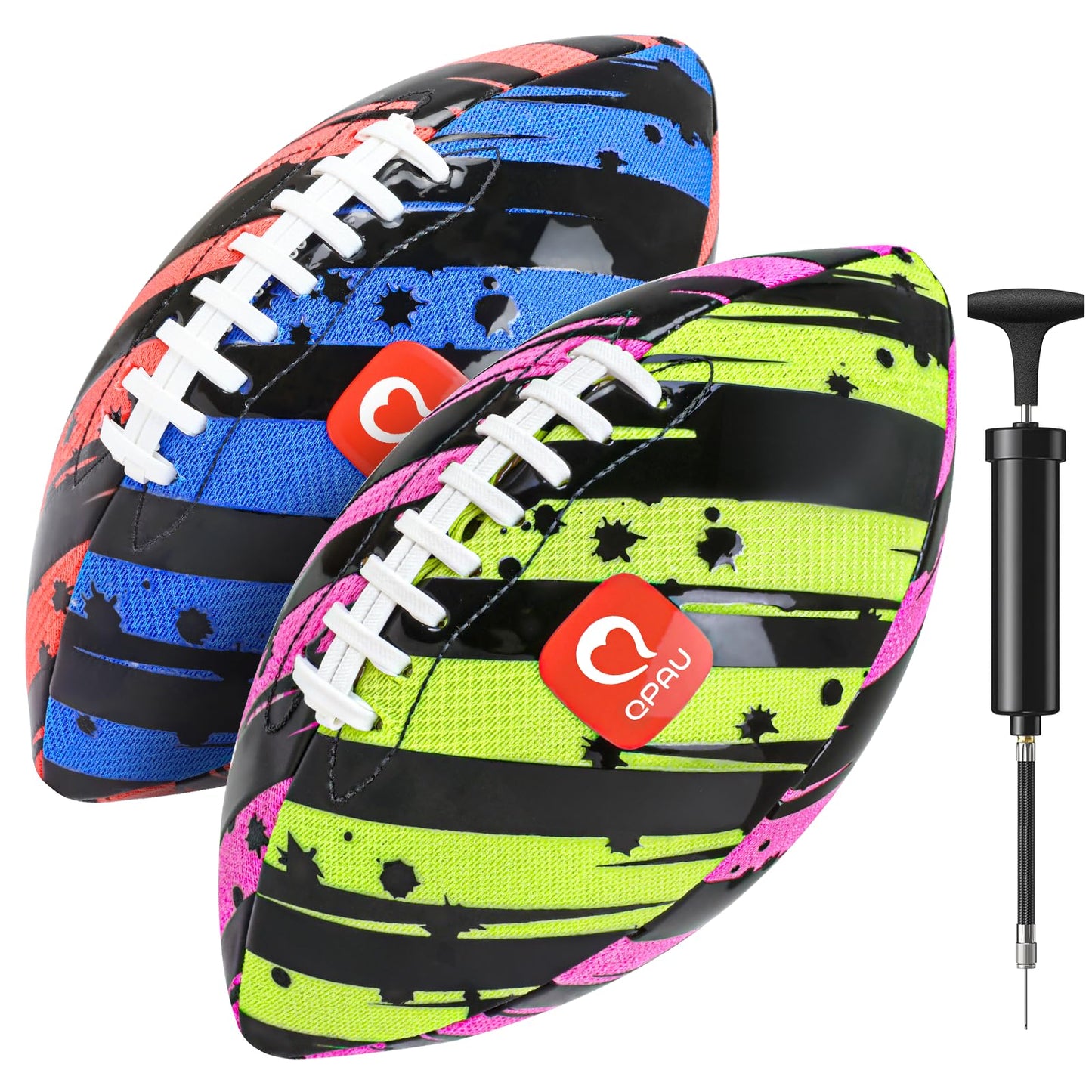 QPAU Waterproof Football (2 Pack) – 10-Inch Outdoor Pool & Beach Toy