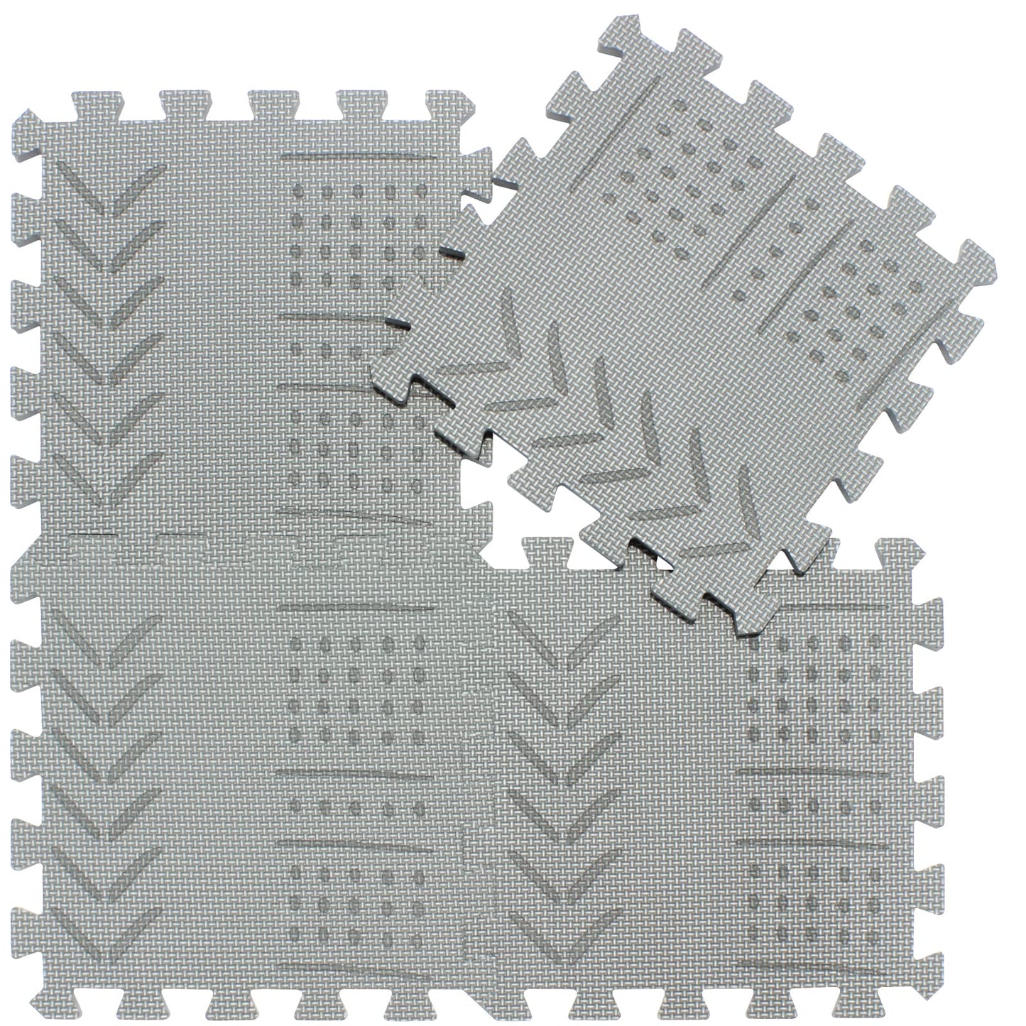 qqpp EVA 18 Tiles Baby Play Mat – Interlocking Foam Tiles (Gray)