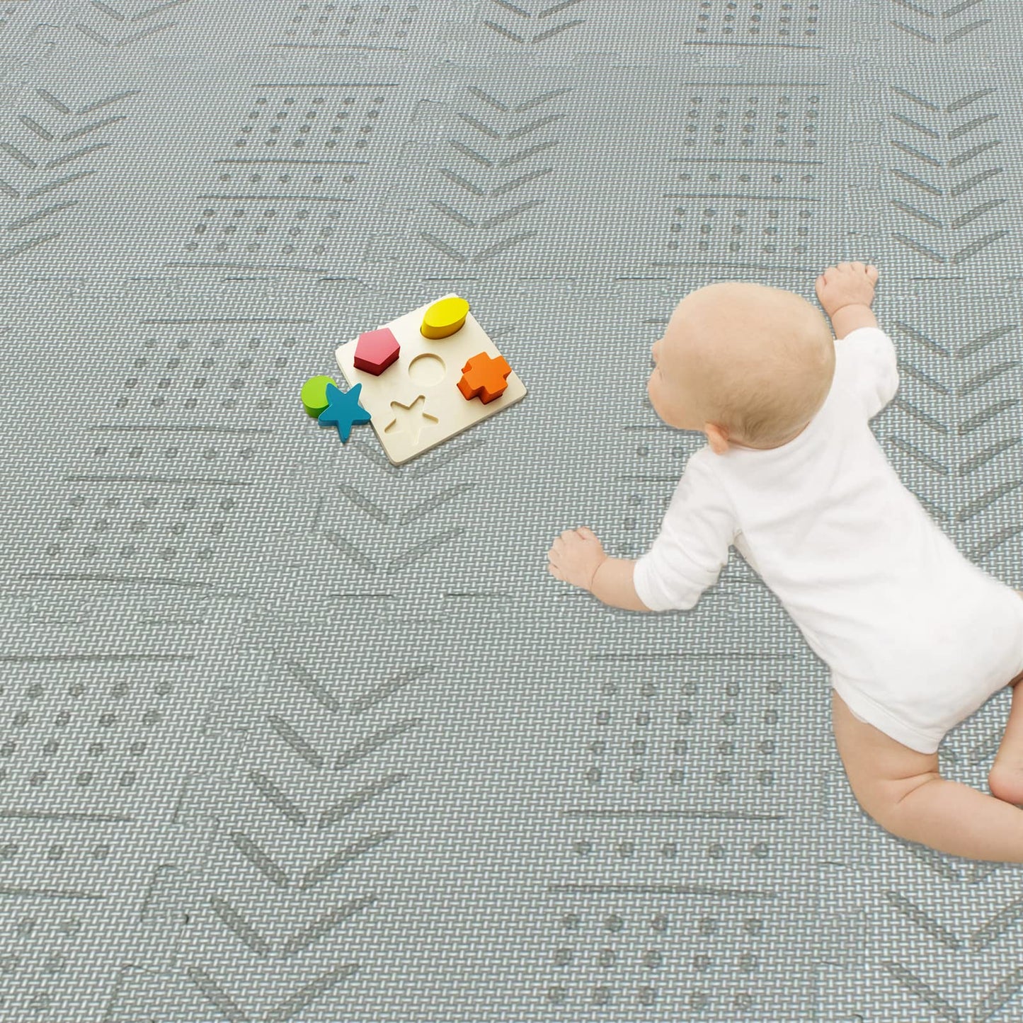qqpp EVA 18 Tiles Baby Play Mat – Interlocking Foam Tiles (Gray)