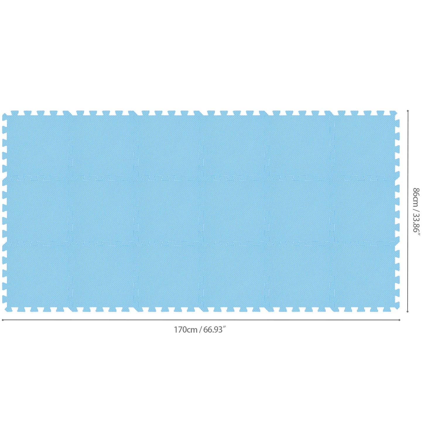 qqpp EVA Rubber 18 Tiles Interlocking Puzzle Foam Floor Mats – Blue Baby Play Mat & Home Workout