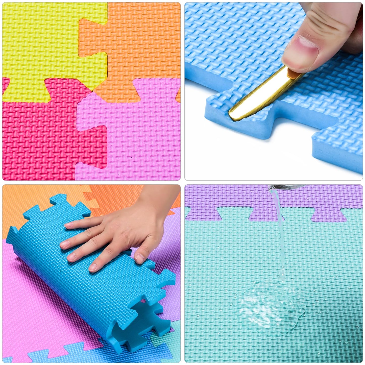 qqpp EVA Rubber 18 Tiles Interlocking Floor Mats – Baby Play Mat & Home Workout