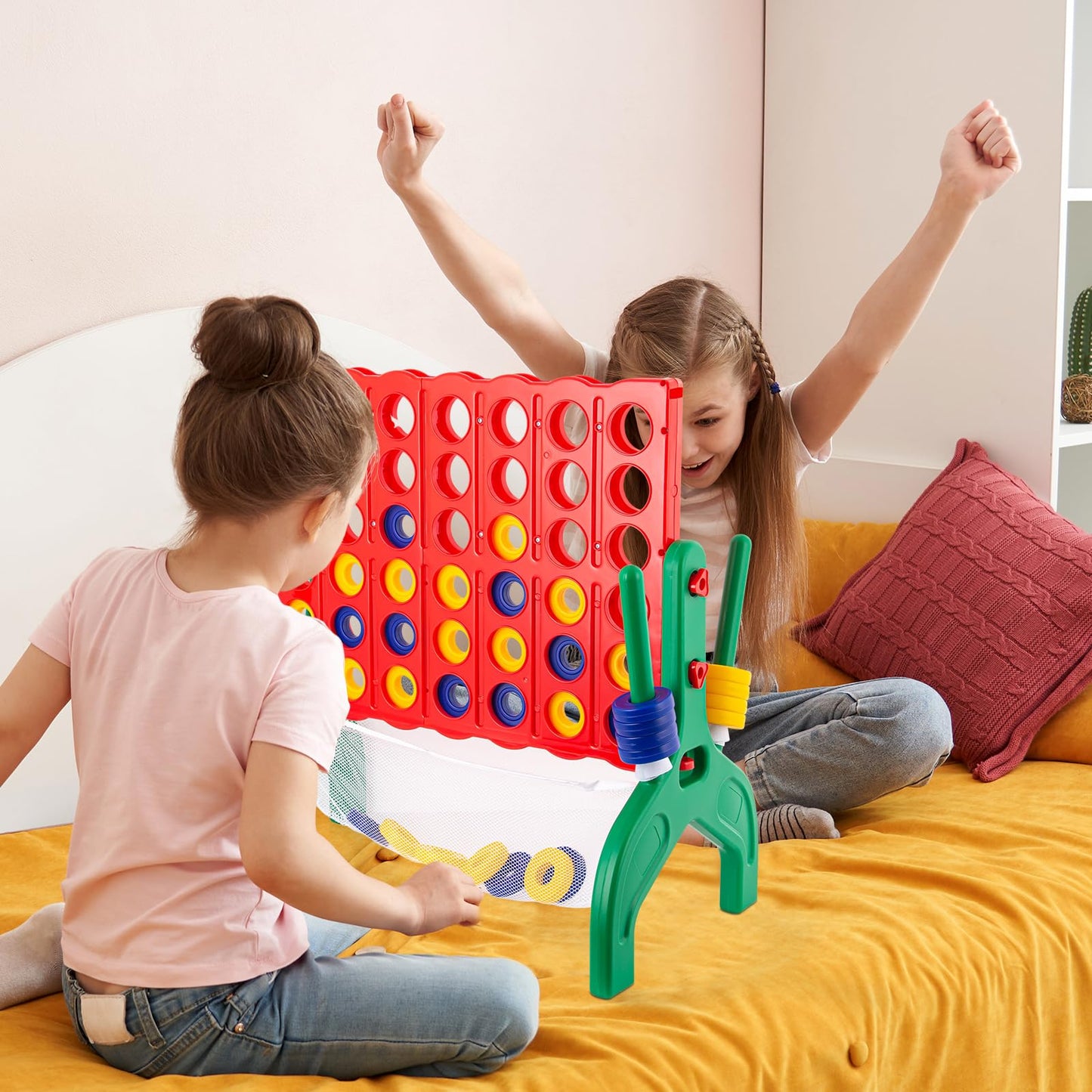 Qrooper Giant 1.9ft 4-in-a-Row Game — Jumbo Connect Four for Family Fun Outdoors & Indoors