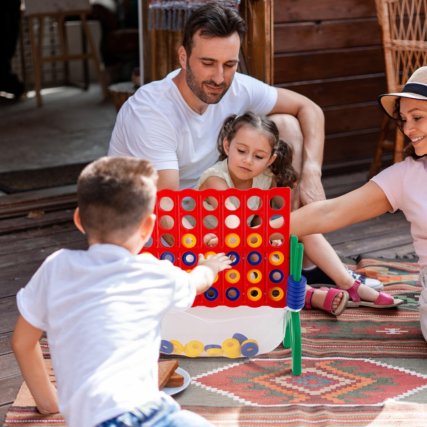 Qrooper Giant 1.9ft 4-in-a-Row Game — Jumbo Connect Four for Family Fun Outdoors & Indoors