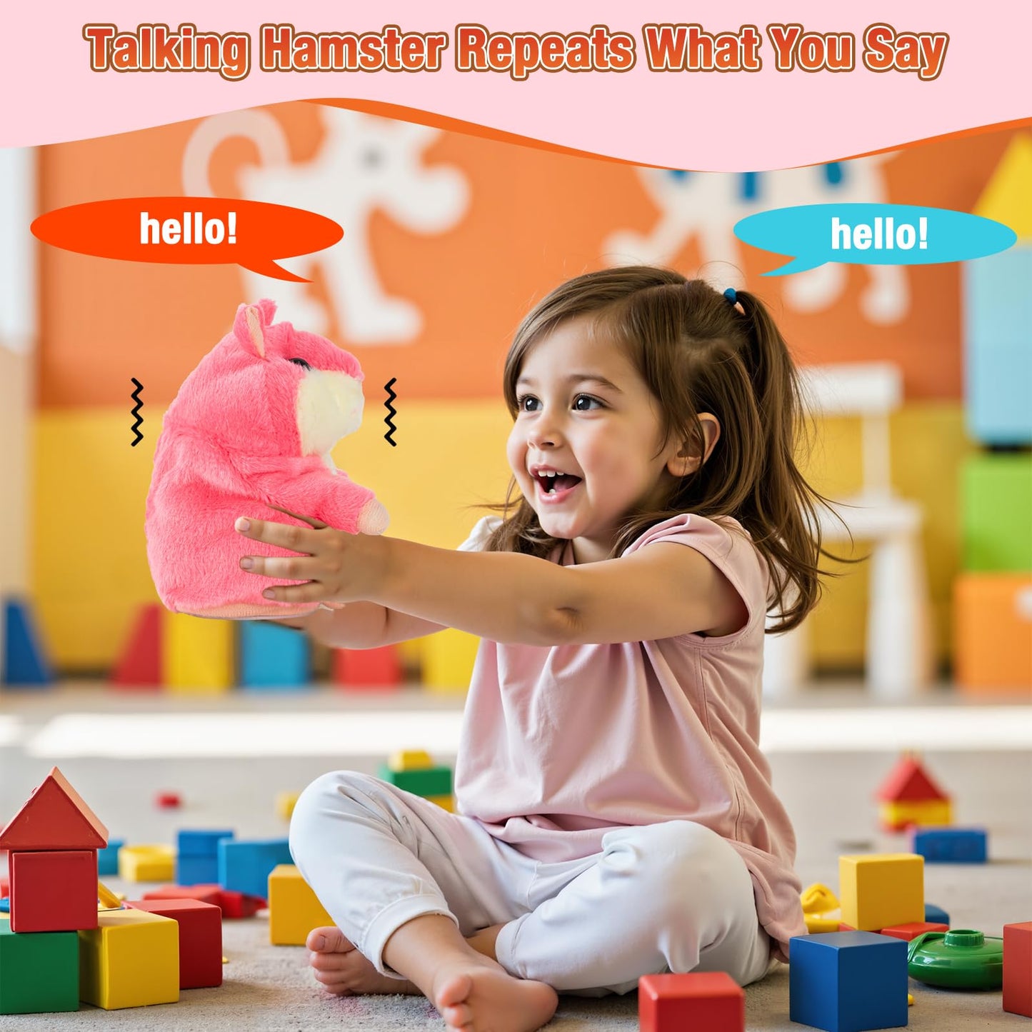 Qrooper Talking Hamster - Interactive Repeating Plush Toy for Kids (Ages 2-6)