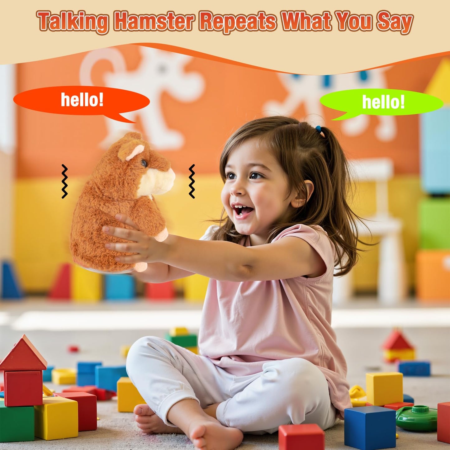 Qrooper Talking Hamster — Repeating Plush Toy for Kids 2–6 | Interactive Storytelling Companion