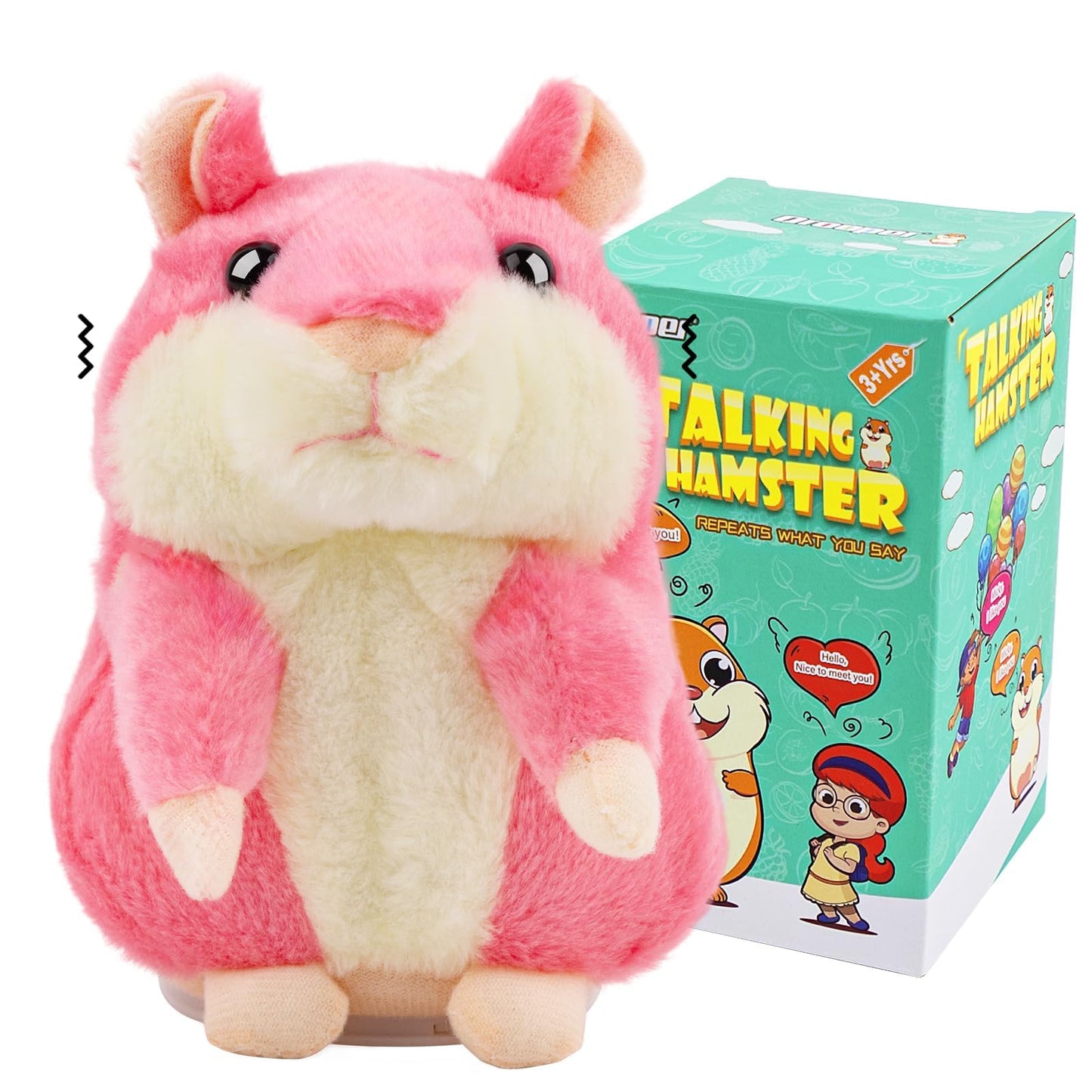 Qrooper Talking Hamster - Interactive Repeating Plush Toy for Kids (Ages 2-6)