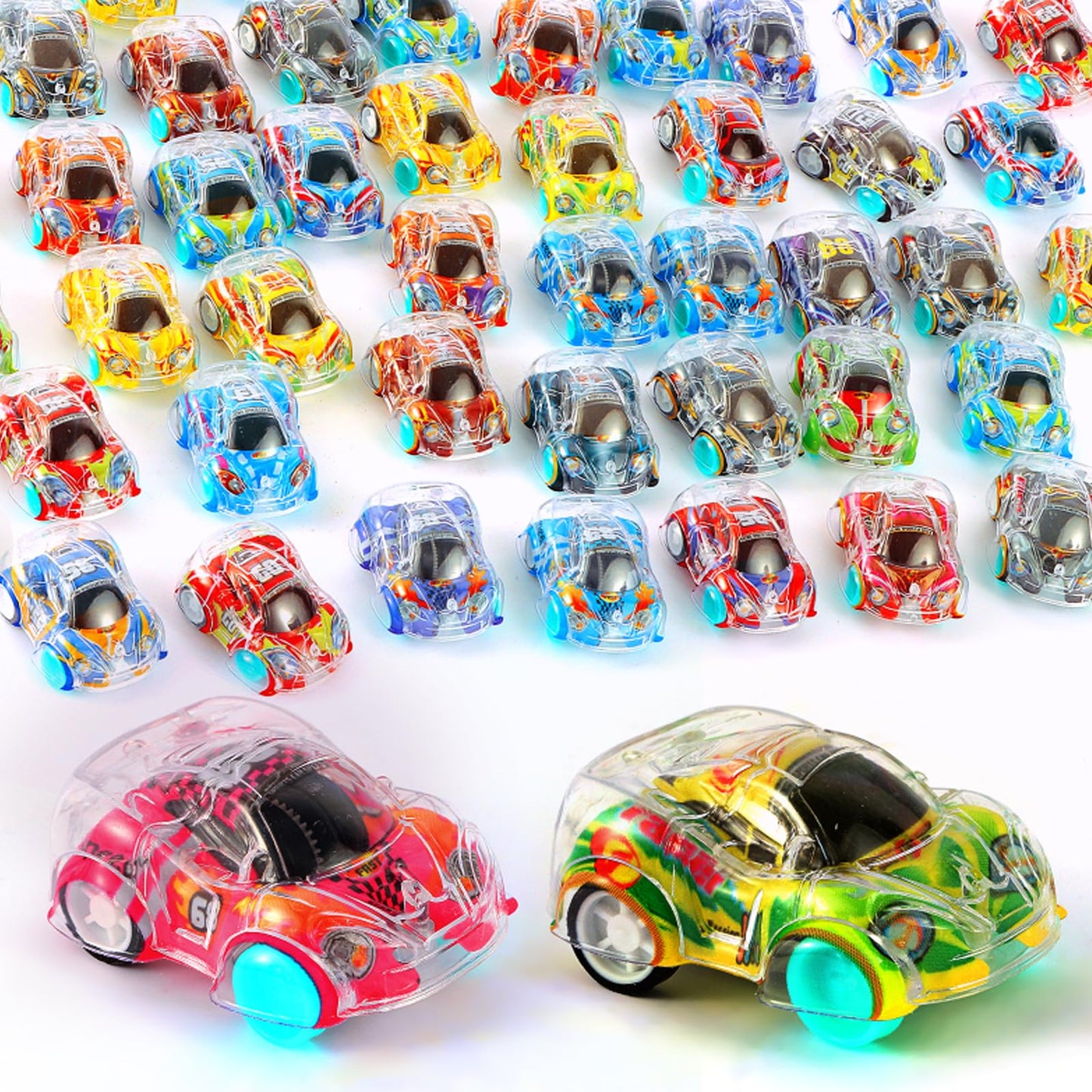 QSONSELL 50 Pcs Mini Pull Back Cars – Colorful Toy Cars for Kids, Party Favors & Classroom Prizes