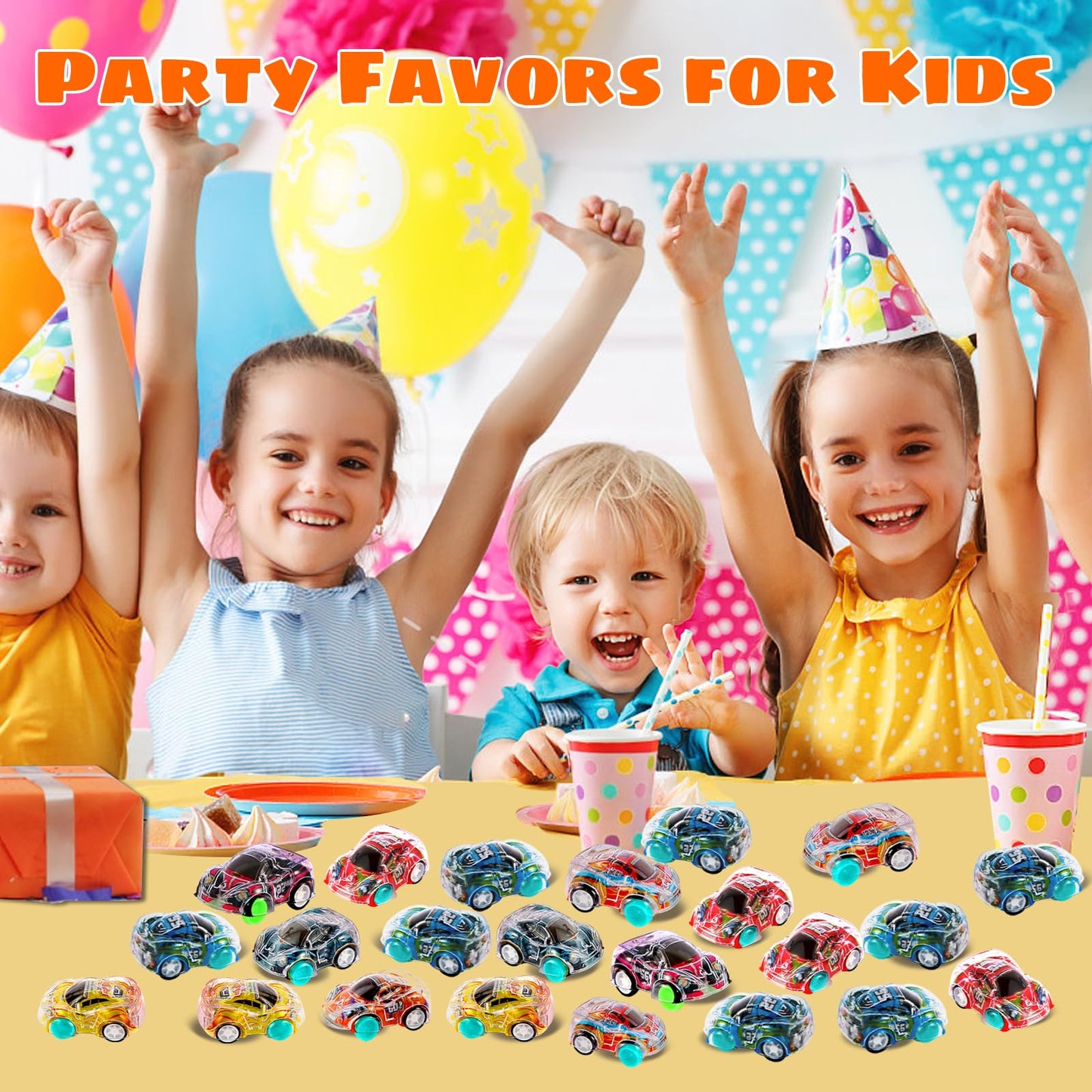 QSONSELL 50 Pcs Mini Pull Back Cars – Colorful Toy Cars for Kids, Party Favors & Classroom Prizes