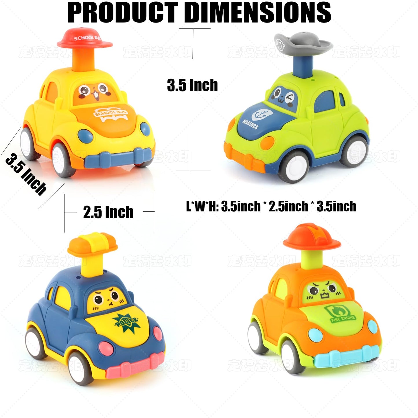 QSONSELL Car Toys for Toddlers 1-3 | Pull-Back City Vehicles Gift Pack
