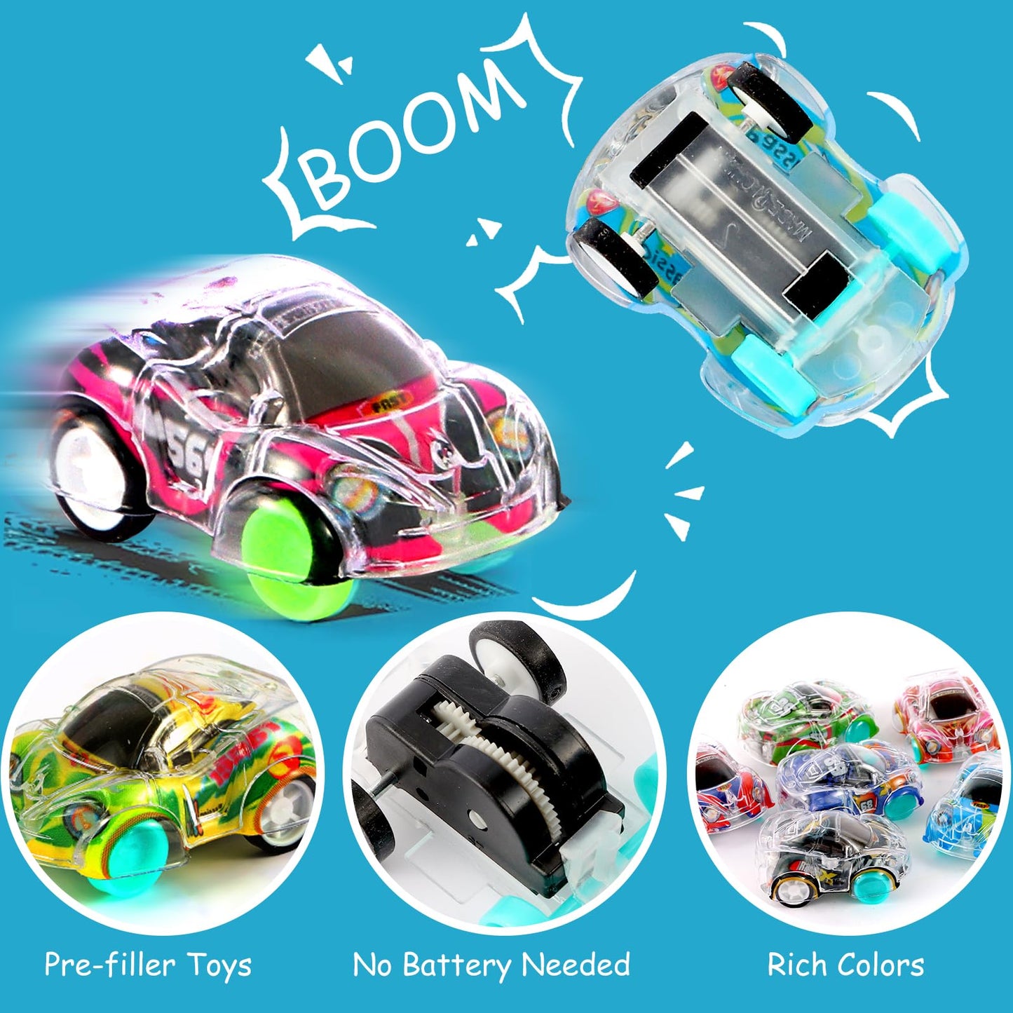 QSONSELL 50 Pcs Mini Pull Back Cars – Colorful Toy Cars for Kids, Party Favors & Classroom Prizes