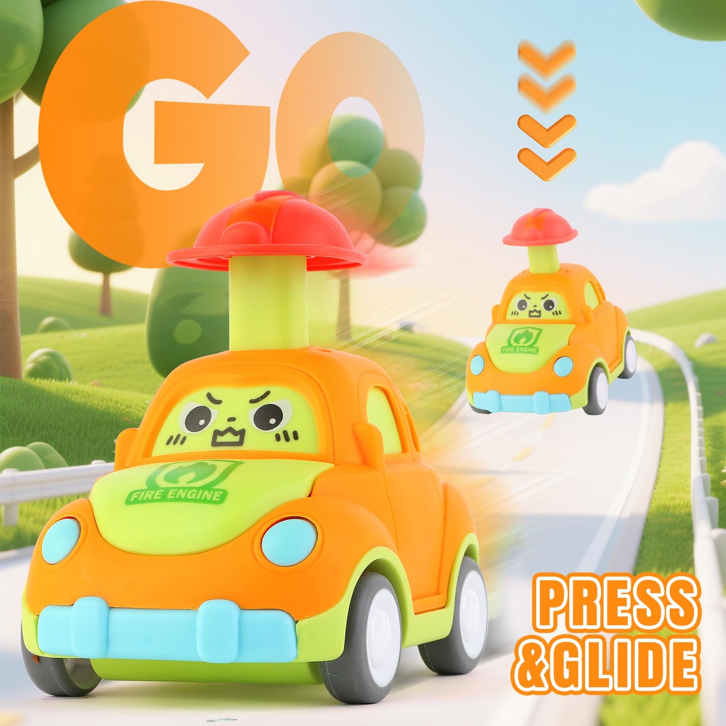 QSONSELL Car Toys for Toddlers 1-3 | Pull-Back City Vehicles Gift Pack