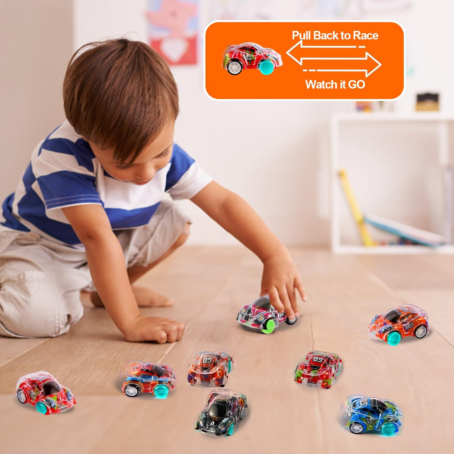 QSONSELL 50 Pcs Mini Pull Back Cars – Colorful Toy Cars for Kids, Party Favors & Classroom Prizes