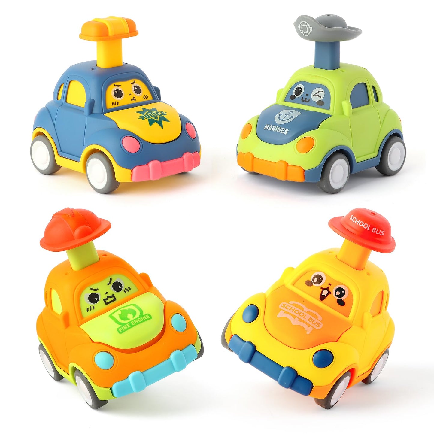 QSONSELL Car Toys for Toddlers 1-3 | Pull-Back City Vehicles Gift Pack