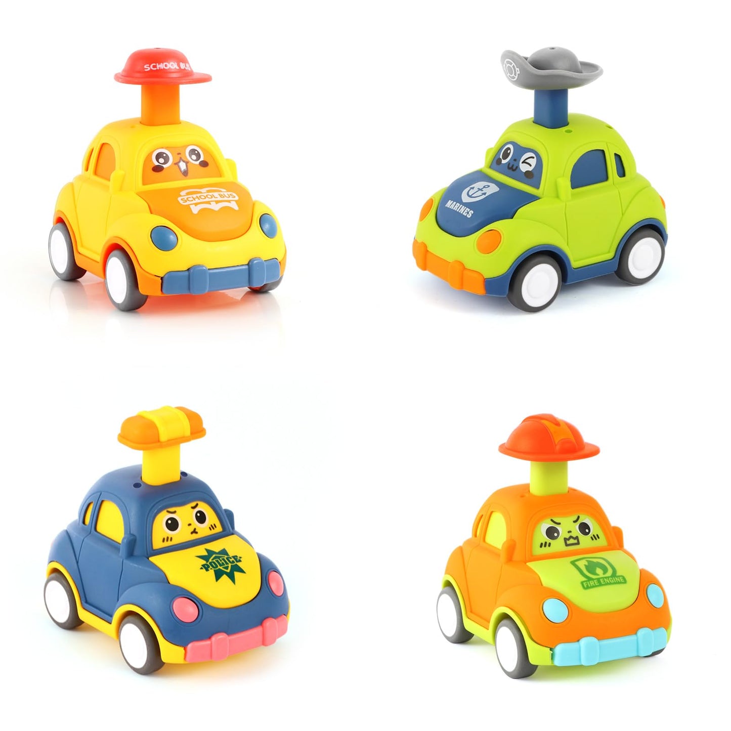 QSONSELL Car Toys for Toddlers 1-3 | Pull-Back City Vehicles Gift Pack
