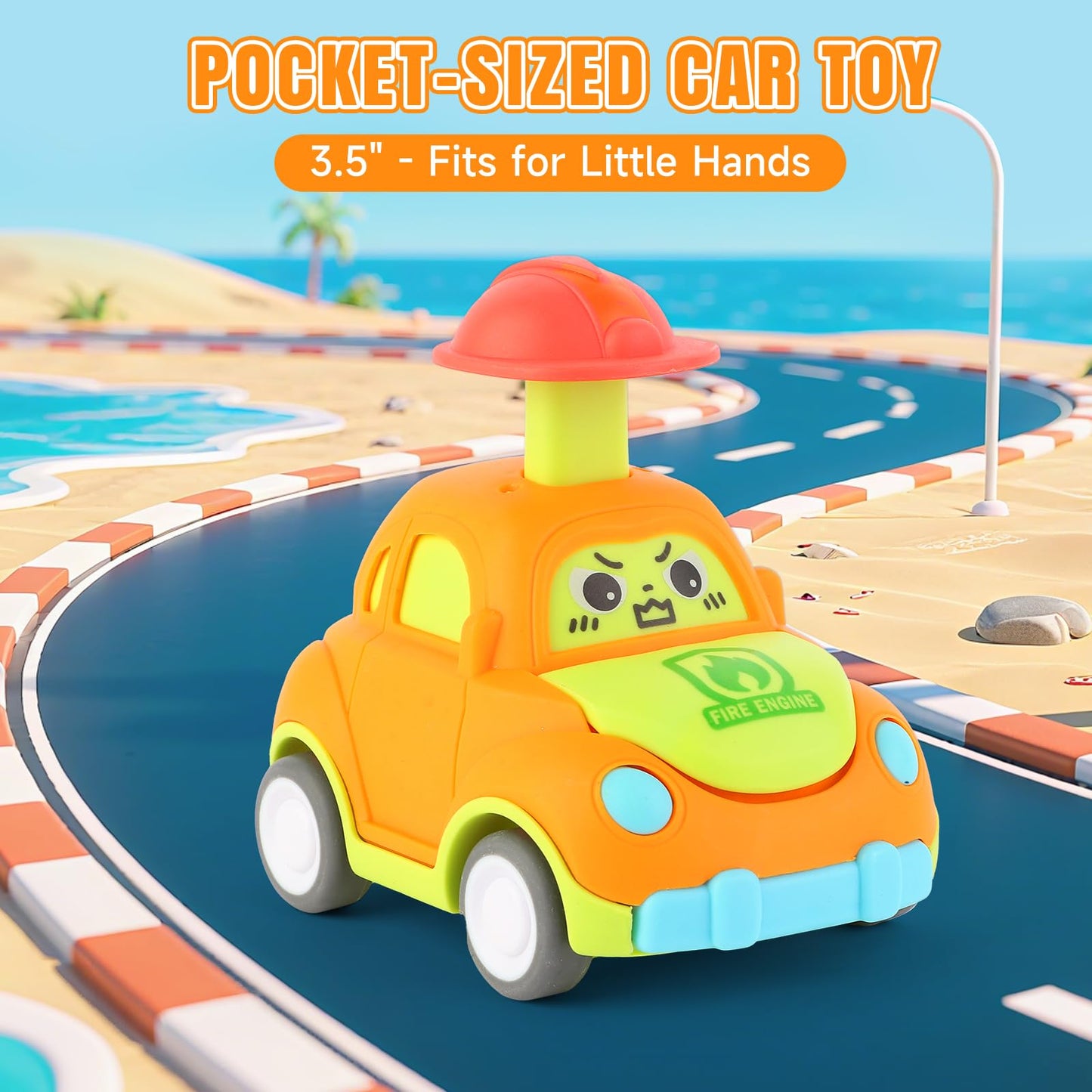 QSONSELL Car Toys for Toddlers 1-3 | Pull-Back City Vehicles Gift Pack