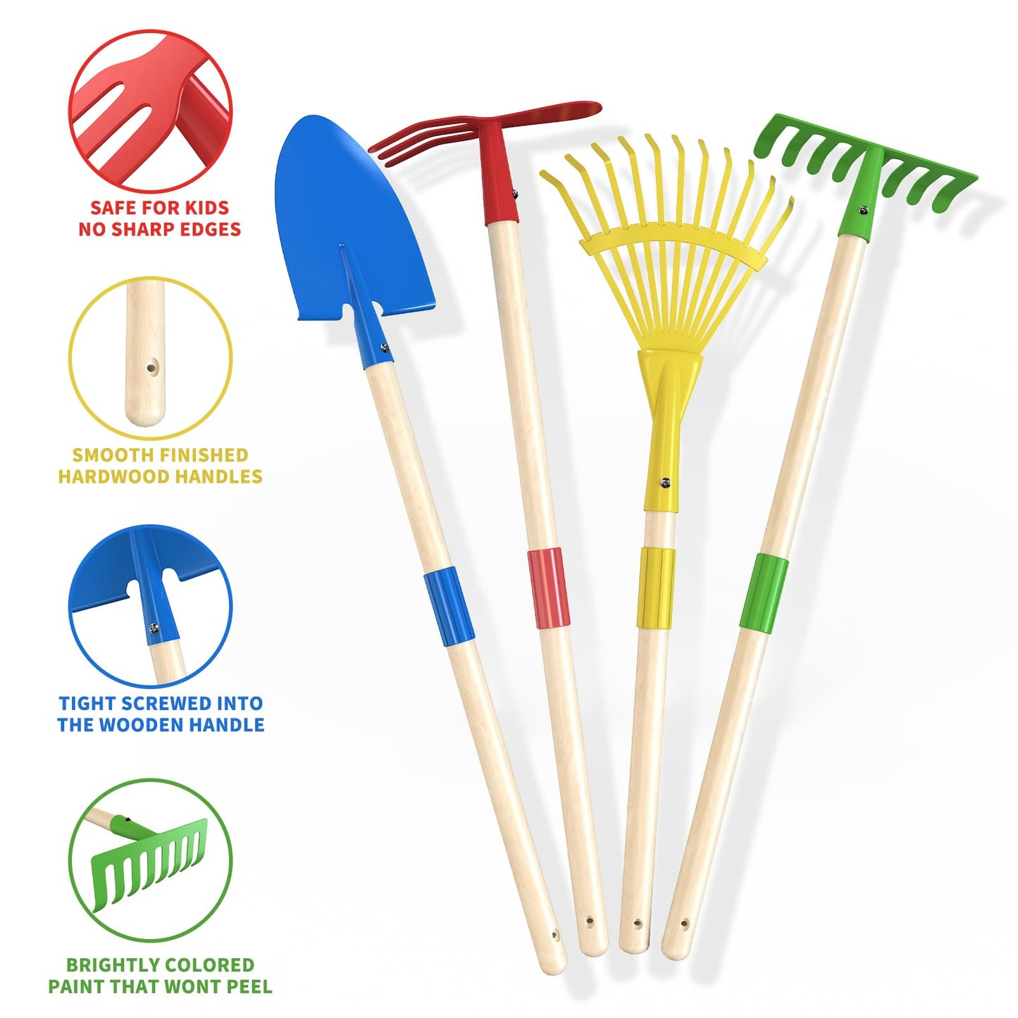 Qtioucp Kids Wheelbarrow Set – Garden Tools for Toddlers 3-8