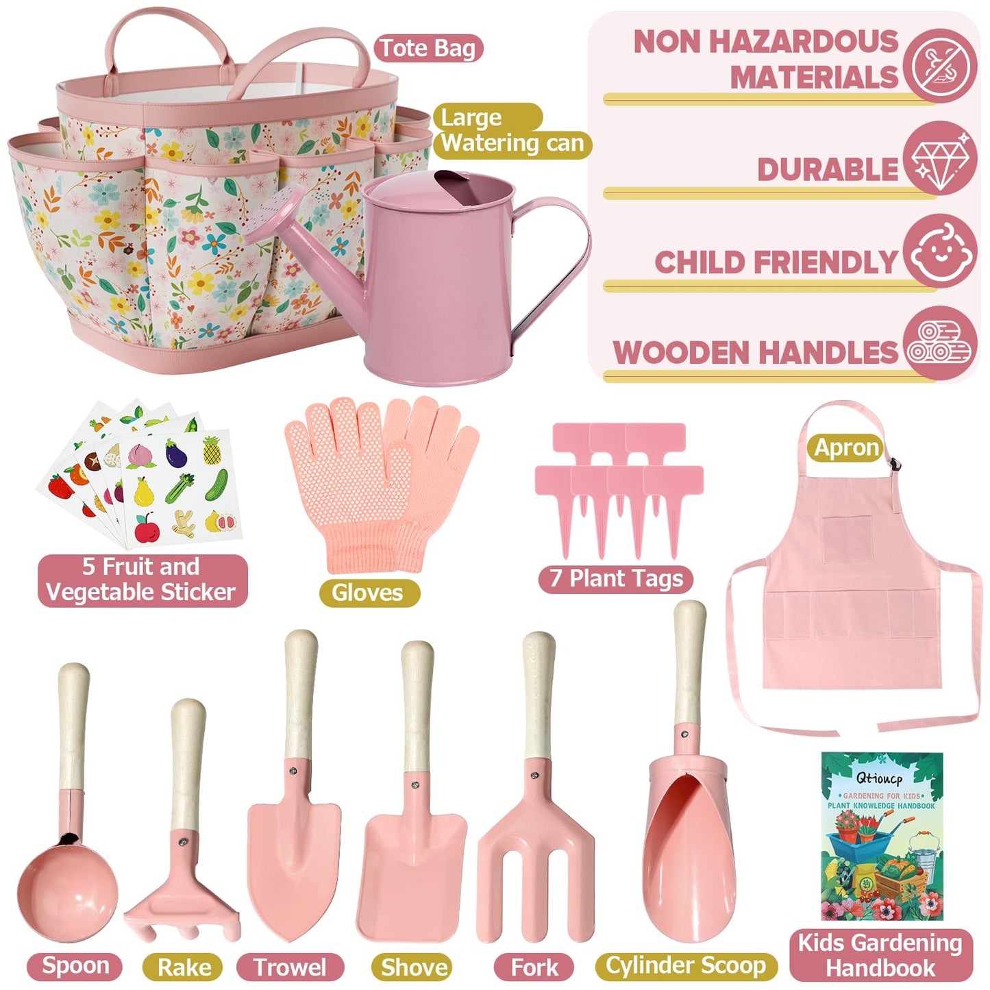 Qtioucp Kids Gardening Set 14Pcs – STEM Learning Outdoor Play