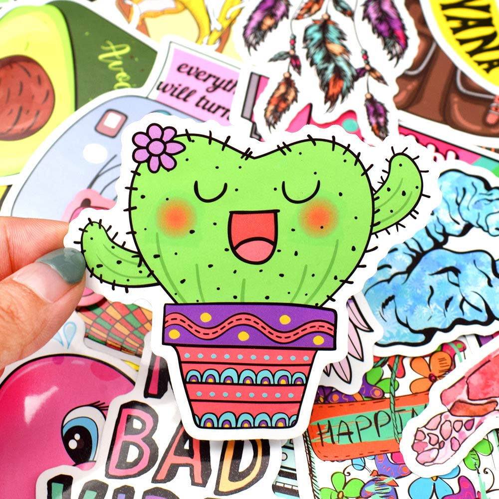 QTL Cute Stickers for Tween Girls – 50 Waterproof Vinyl Stickers Gift Pack