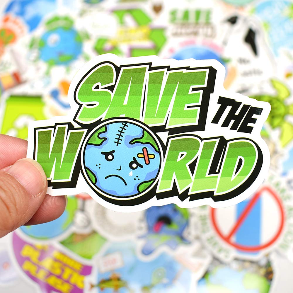 QTL Earth Day Stickers for Kids – Waterproof Vinyl Stickers for Earth Day Decorations & Gifts (50 Pcs)