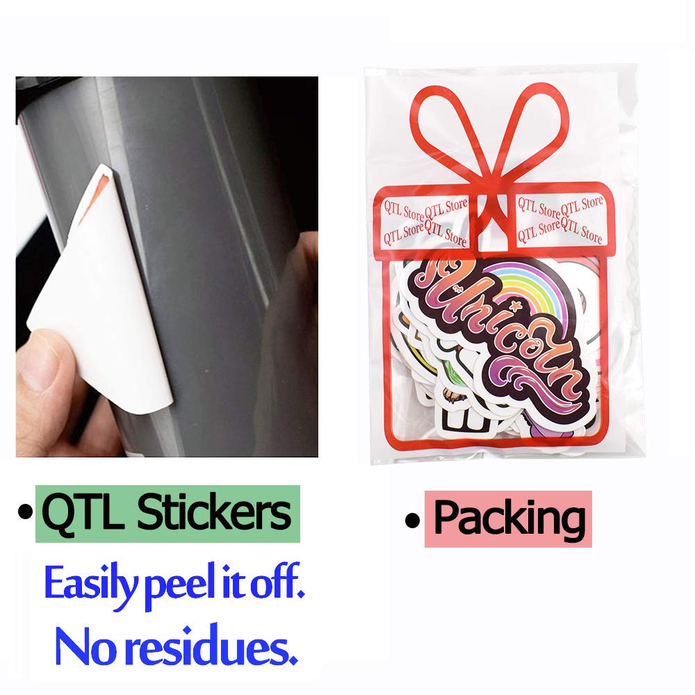 QTL Cute Stickers for Teens – Waterproof Vinyl, 50-Piece Pack
