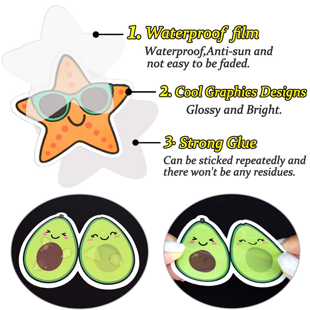 QTL Cute Stickers for Teens – Waterproof Vinyl, 50-Piece Pack