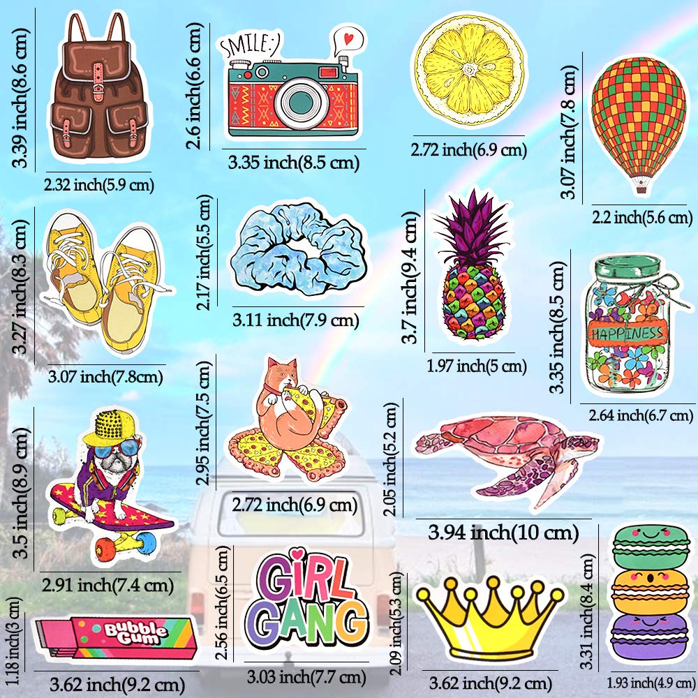 QTL Cute Stickers for Tween Girls – 50 Waterproof Vinyl Stickers Gift Pack