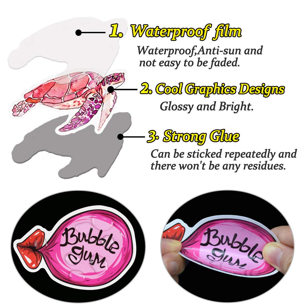 QTL Cute Stickers for Tween Girls – 50 Waterproof Vinyl Stickers Gift Pack