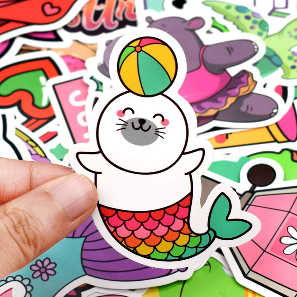 QTL Cute Stickers for Teens – Waterproof Vinyl, 50-Piece Pack