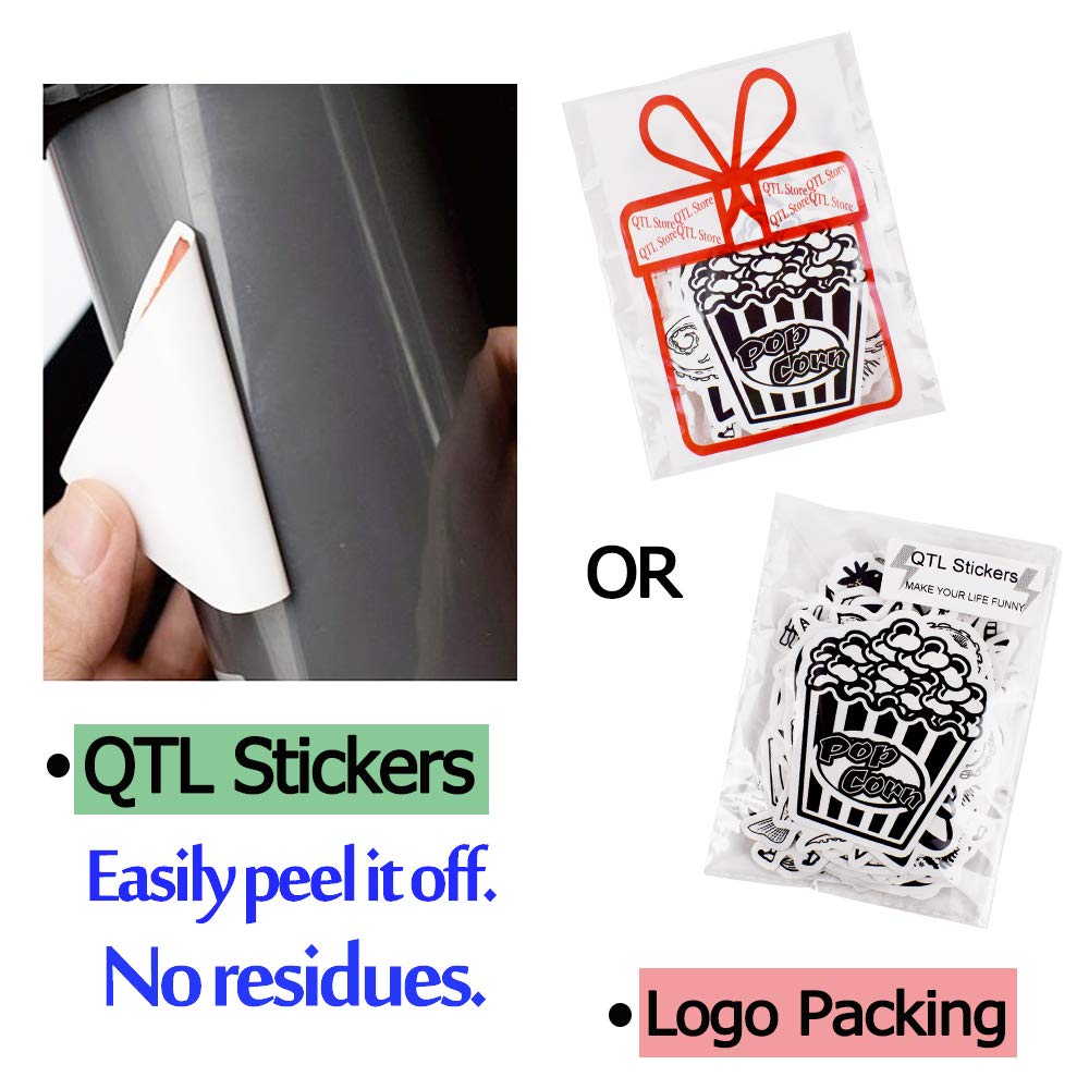 QTL Black & White VSCO Stickers for Teens – 50 Waterproof Vinyl Stickers for Water Bottles & Laptops