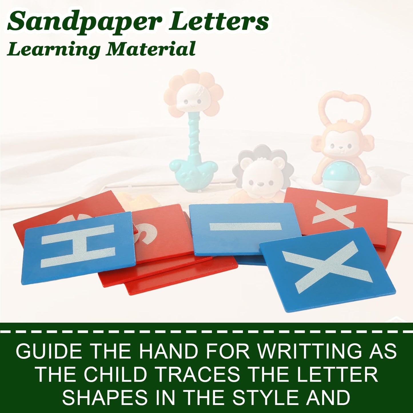 QTLCOHD Montessori Sandpaper Letters | Uppercase & Lowercase Set for Early Learning