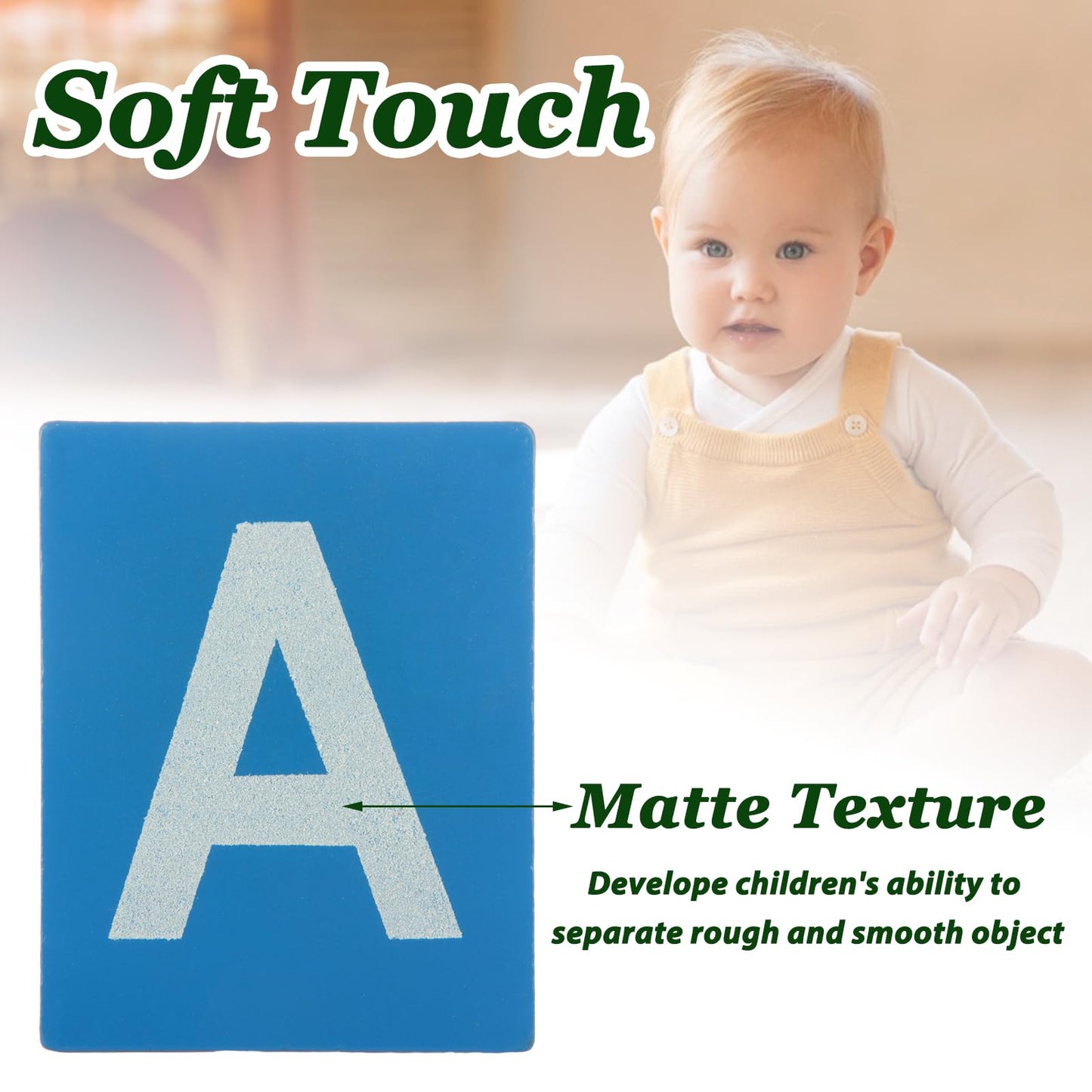 QTLCOHD Montessori Sandpaper Letters | Uppercase & Lowercase Set for Early Learning