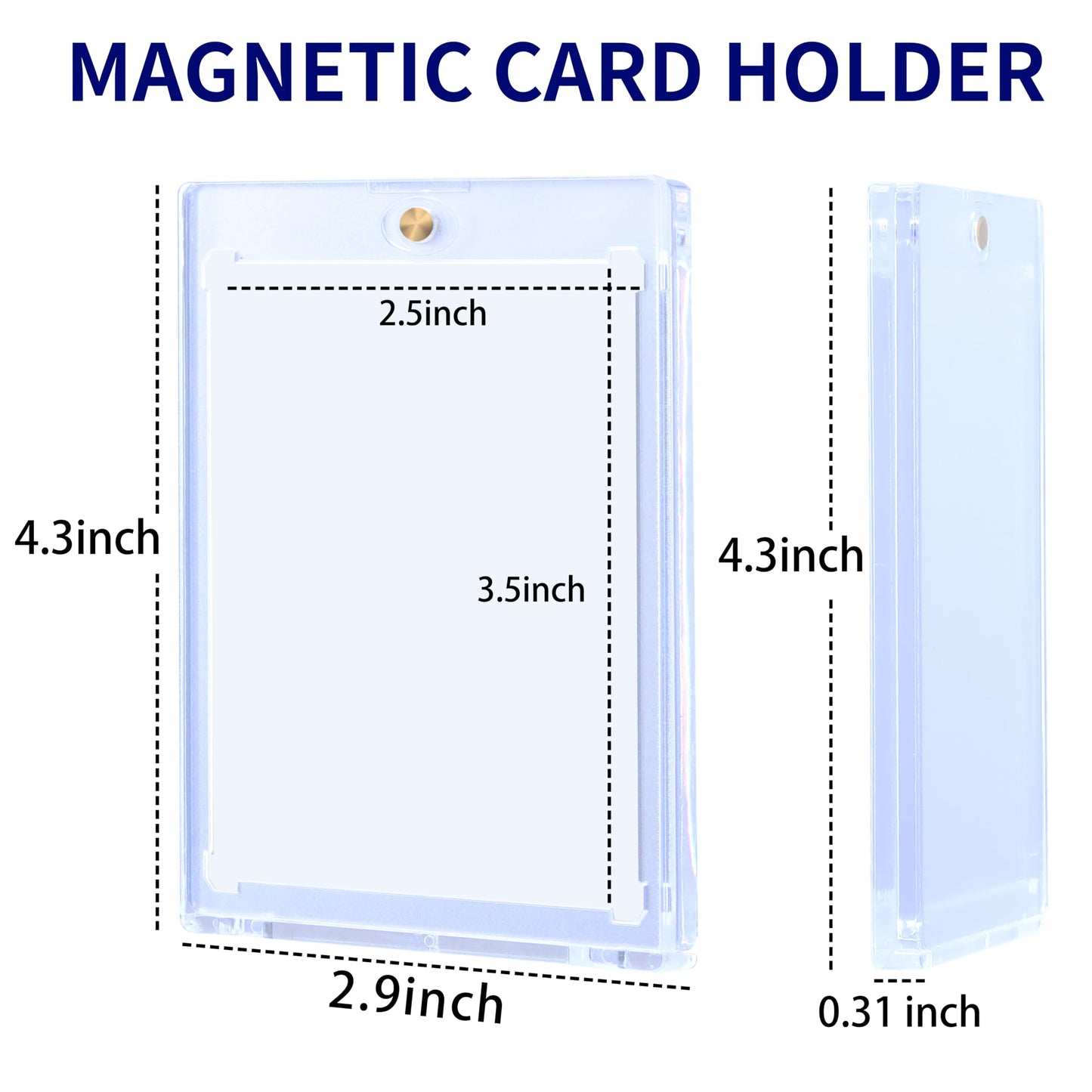 QTYORD 5 Pack 35PT Magnetic Card Holder – One-Touch Card Case for Trading Cards