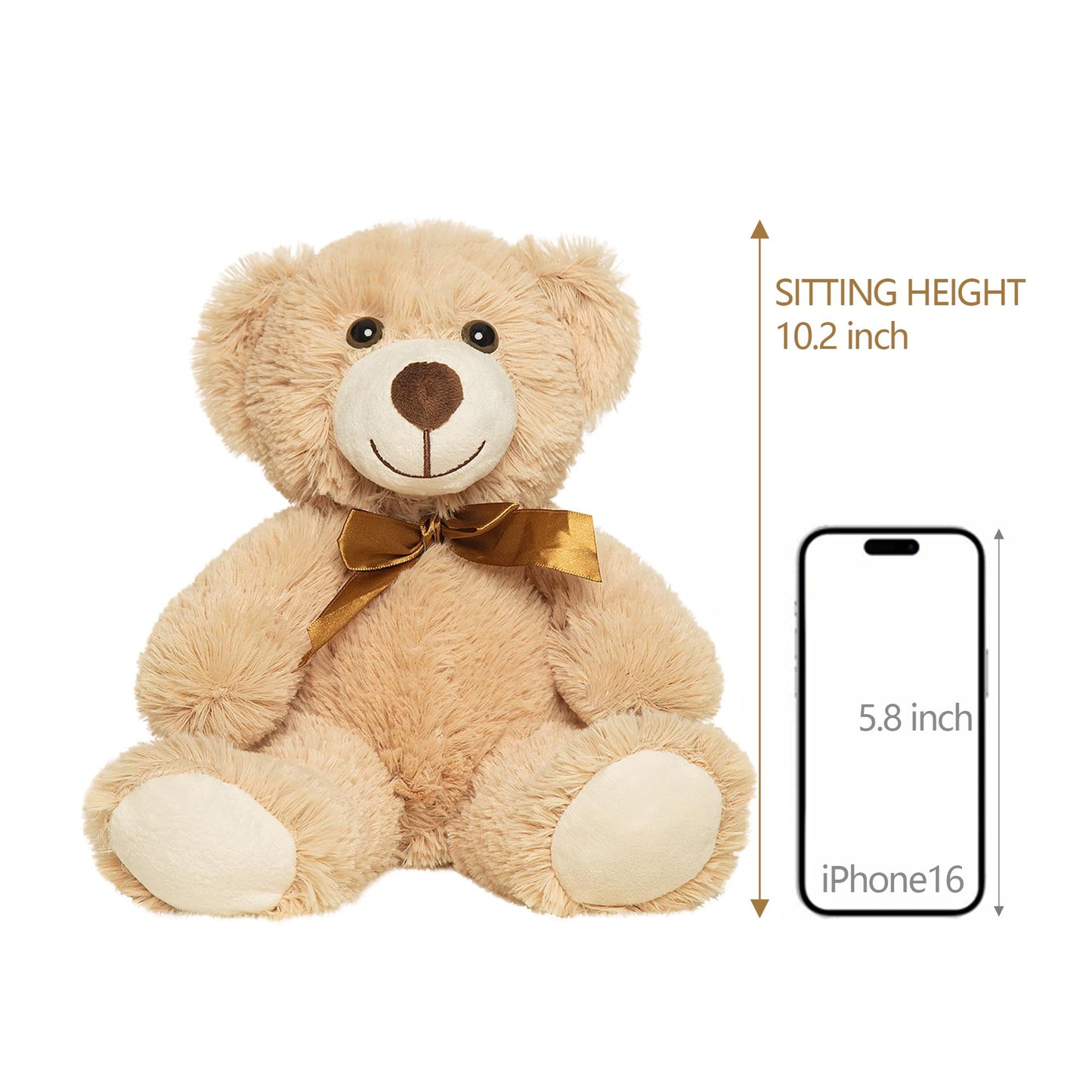 Quaakssi Teddy Bears Bulk 5-Pack — 13.5-Inch Plush in 5 Colors