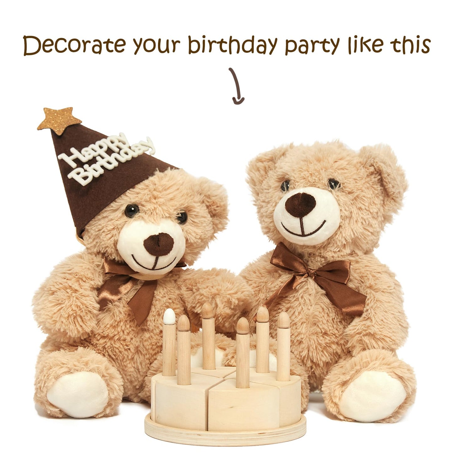 Quaakssi Teddy Bears Bulk 12 Packs – 13.5-Inch Dark Brown Plush Toys