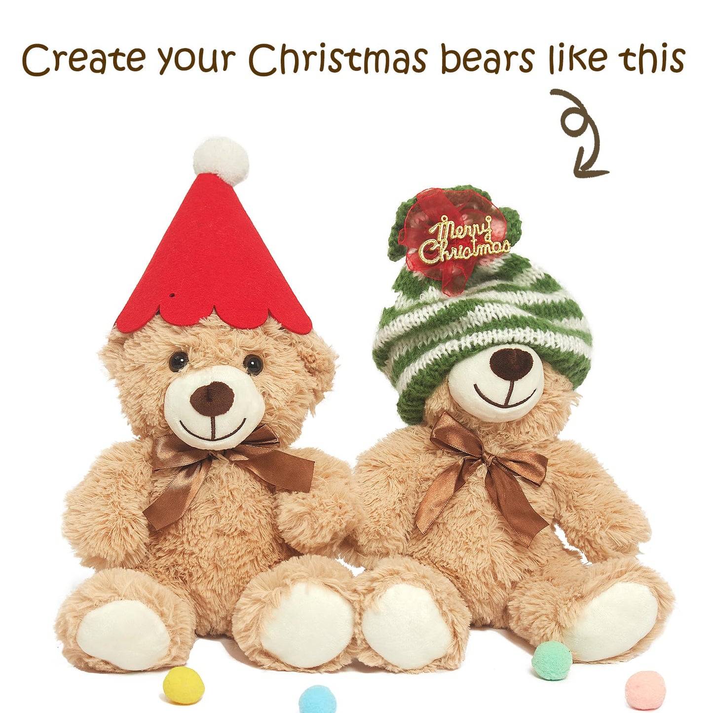 Quaakssi Teddy Bears Bulk 12 Pack – 13.5 Inch Plush Toys for Gifts & Decor