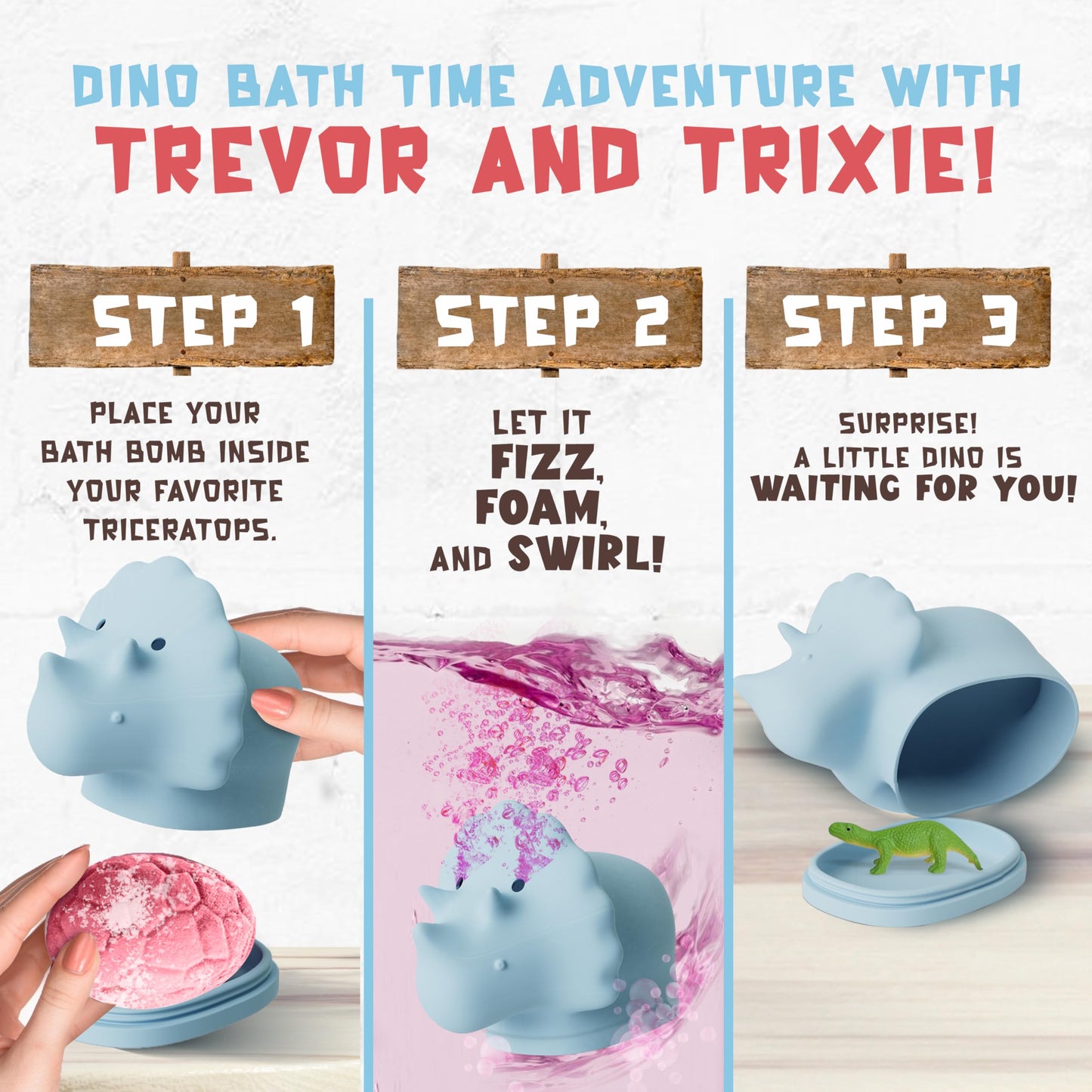 Quack Quack Moo All Natural Dino Bath Bombs for Kids – 12-Pack with Toys Inside