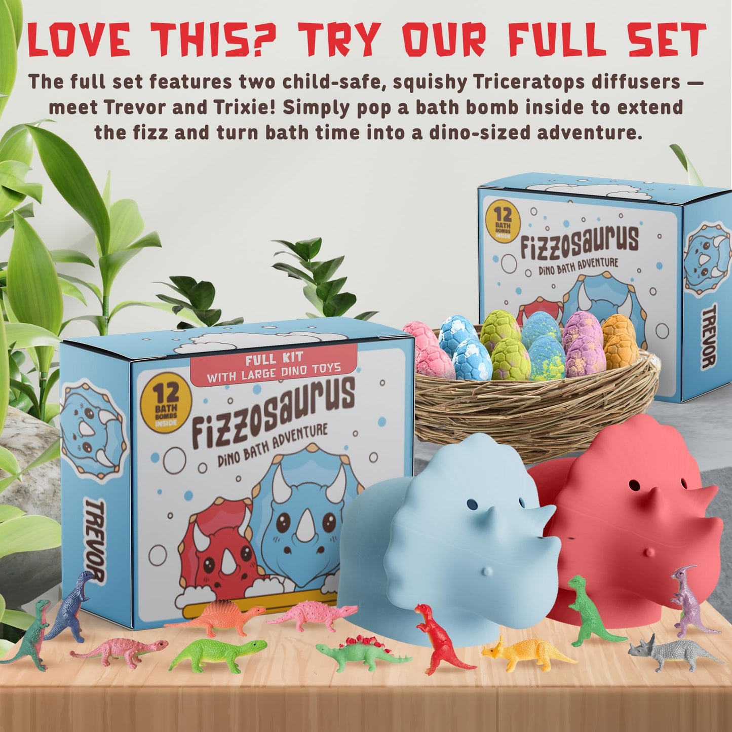 Quack Quack Moo All Natural Dinosaur Bath Bombs for Kids – 12 Pack with Toys Inside
