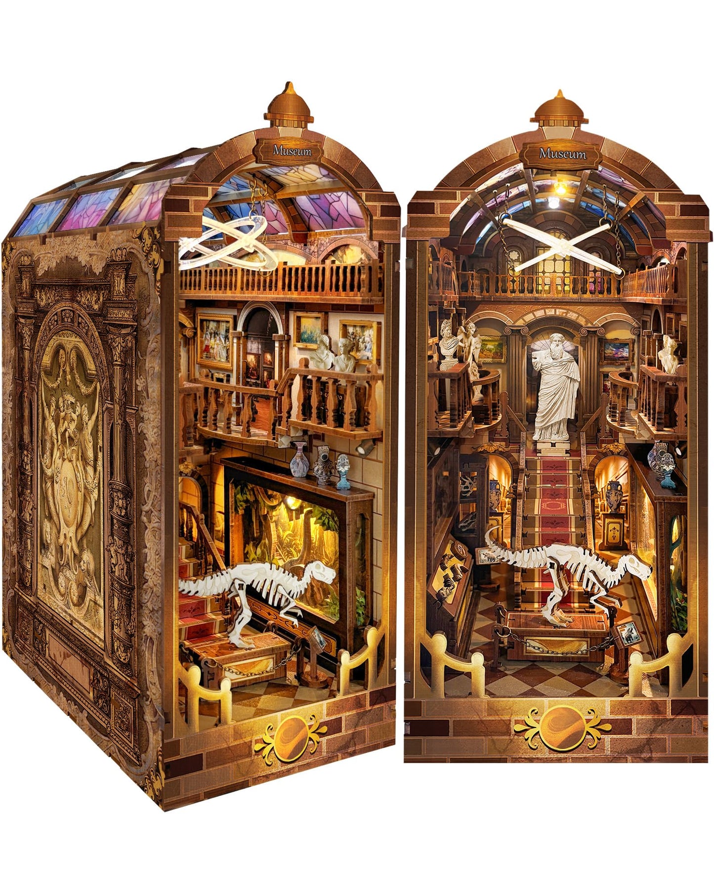 Quanquer DIY Book Nook Kit — 3D Wooden Dollhouse with LED Light for Adults | Bookshelf Decor