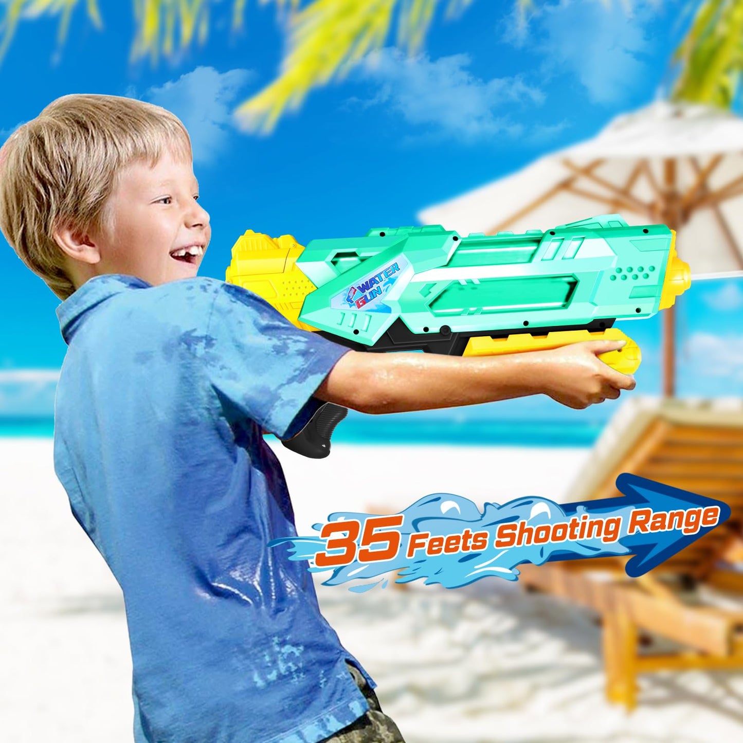 Quanquer Super Water Guns for Adults - 2 Pack 1200cc Blasters with Excellent Range