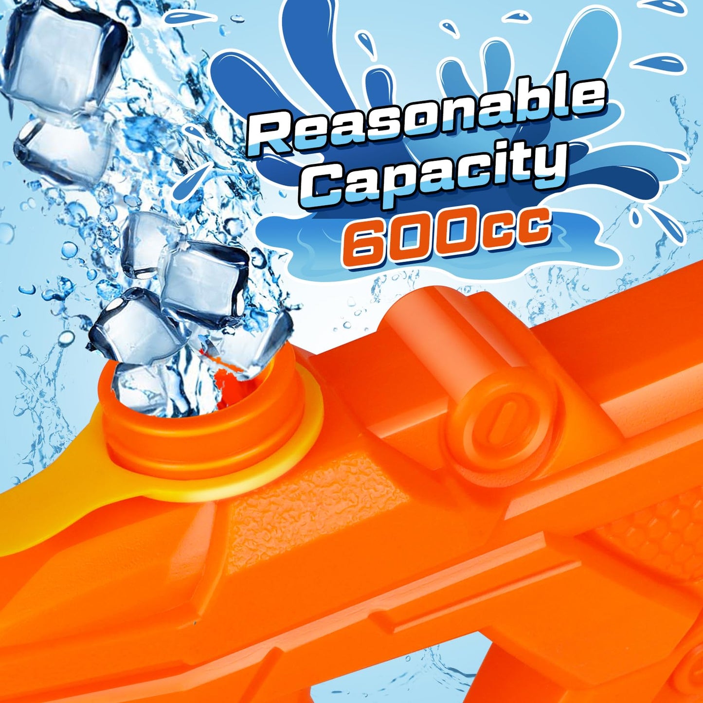 Quanquer 600cc Water Guns – 6 Pack for Kids & Adults, Long-Range Pump Action