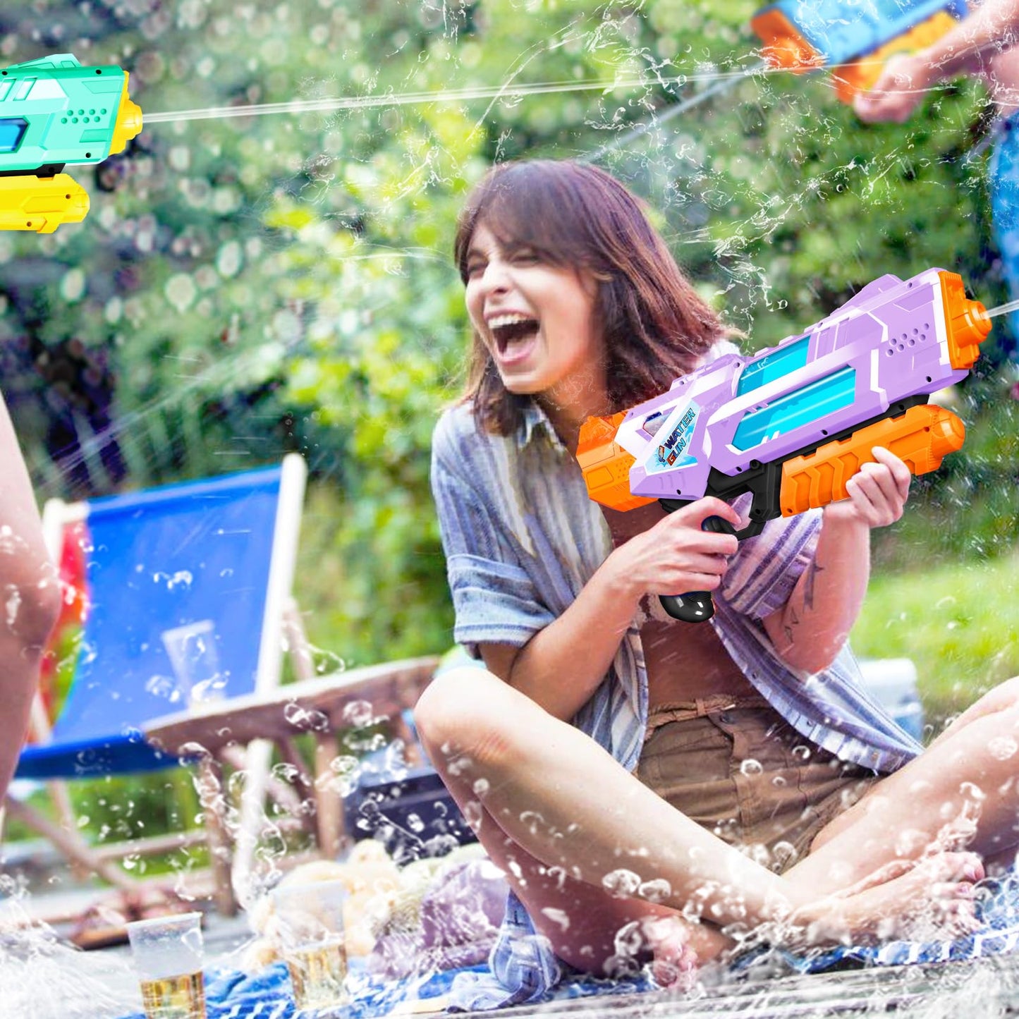Quanquer Super Water Guns for Adults - 2 Pack 1200cc Blasters with Excellent Range