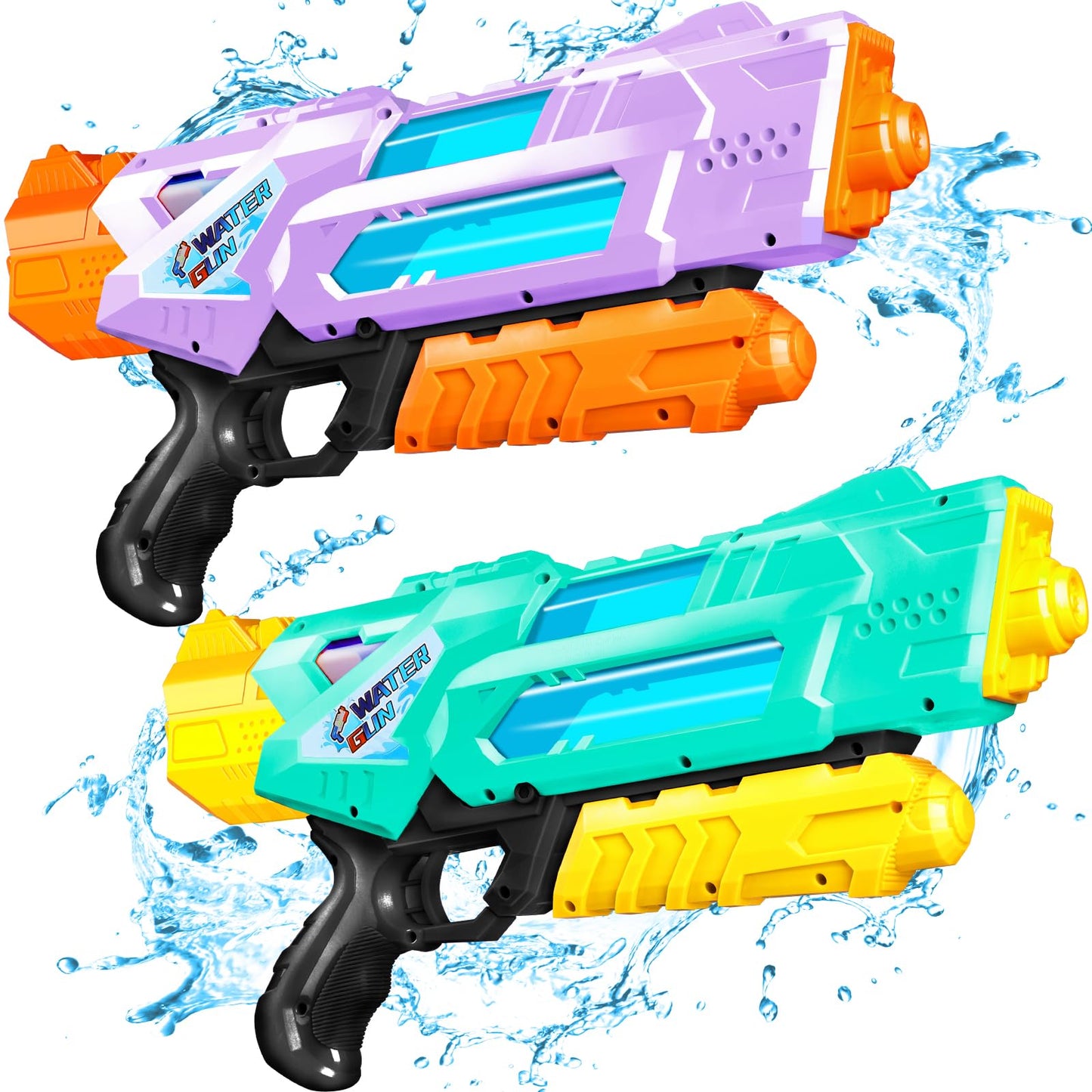 Quanquer Super Water Guns for Adults - 2 Pack 1200cc Blasters with Excellent Range