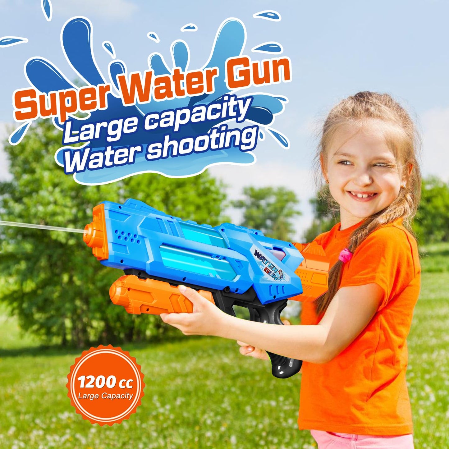 Quanquer Super Water Guns for Adults – 2 Pack 1200cc Blaster with Excellent Range