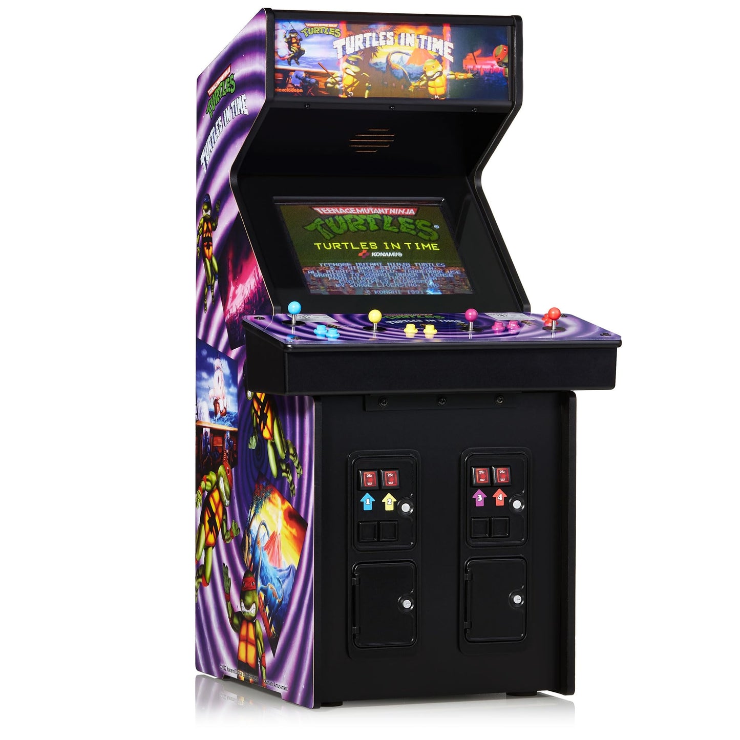Quarter Arcades TMNT Turtles in Time Collector's Edition Mini Arcade — 1/4 Scale, Original ROM, Rechargeable Battery & 3W Speakers
