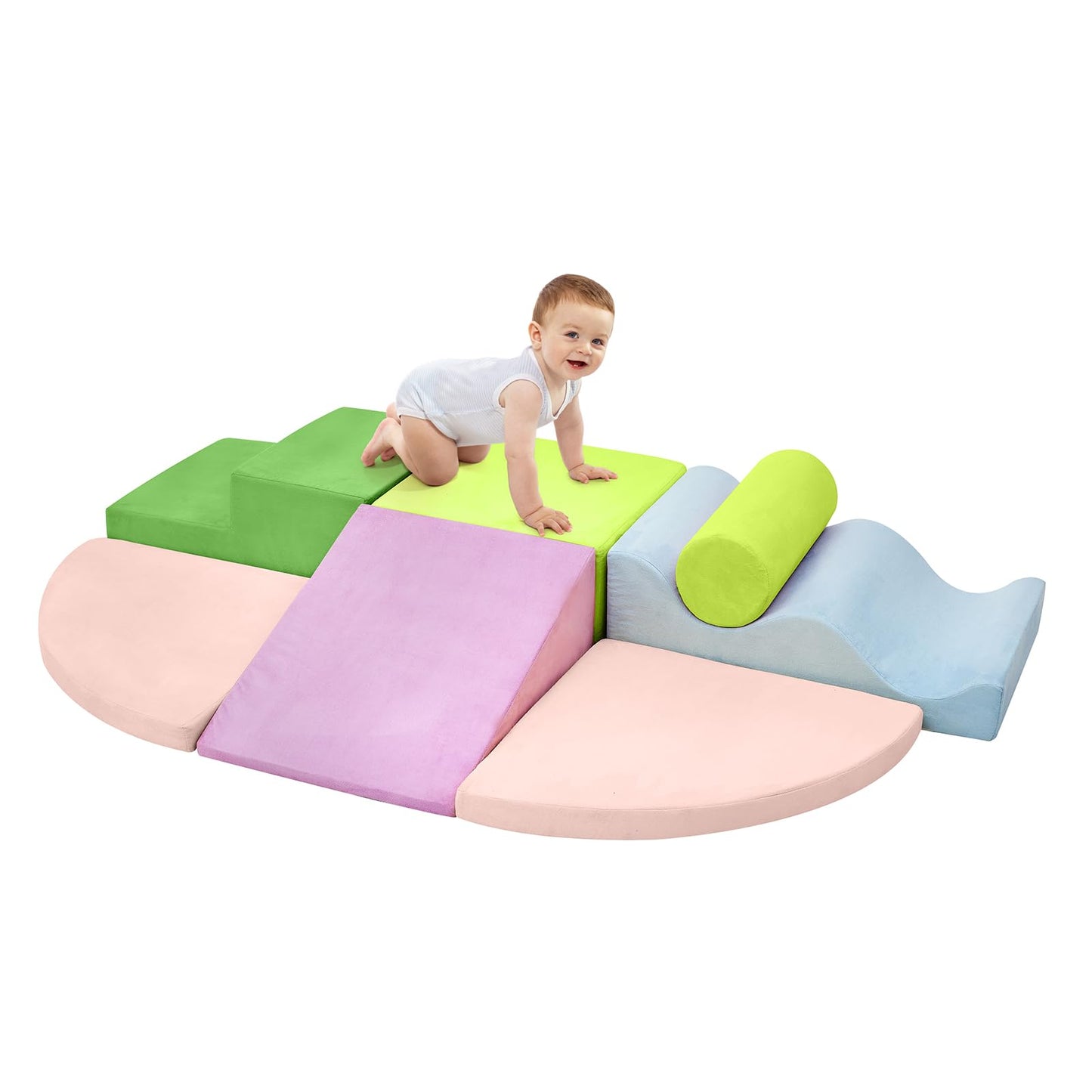 QUCHI Climbing Toys for Toddlers – 7-Piece Indoor Foam Block Set