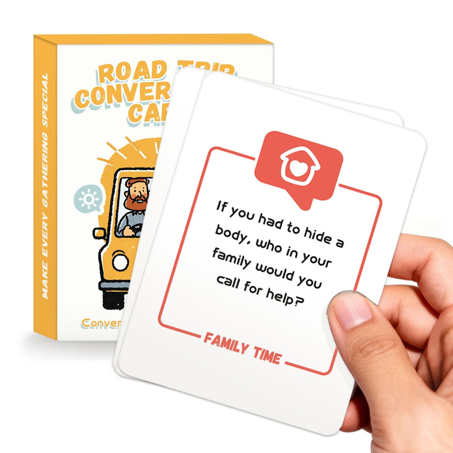 QUEKA KANBAI Road Trip Conversation Cards – Family Car Game for All Ages