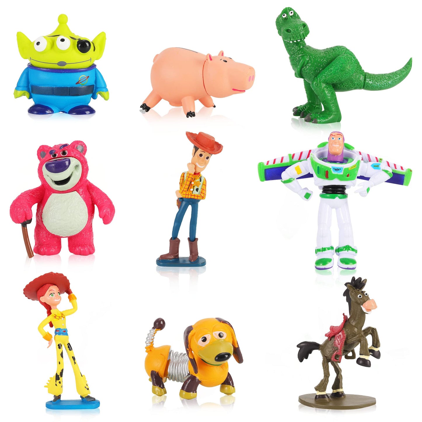 Queediz 9Pack Story Action Figures with Cake Topper – Cartoon Cupcake Toppers for Parties