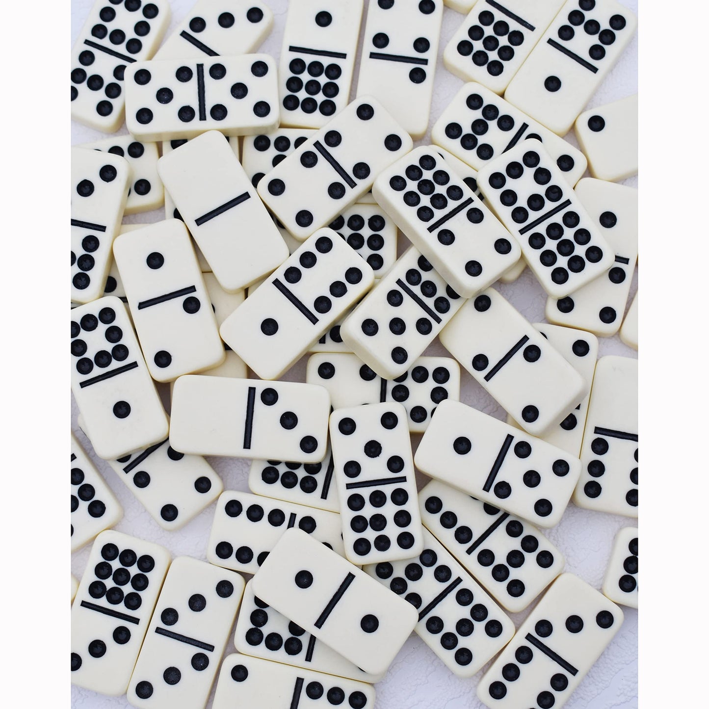 Queensell Dominoes Double Nine - 55-Tile Family Domino Set with Wood Case