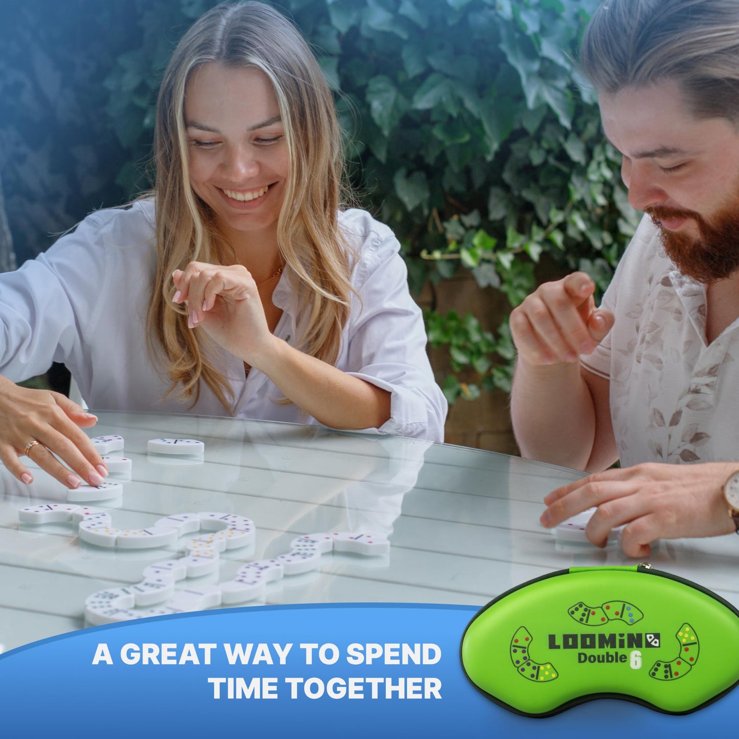 Queensell Loomino: Curved Dominoes for Family Play – Modern Dominoes Game