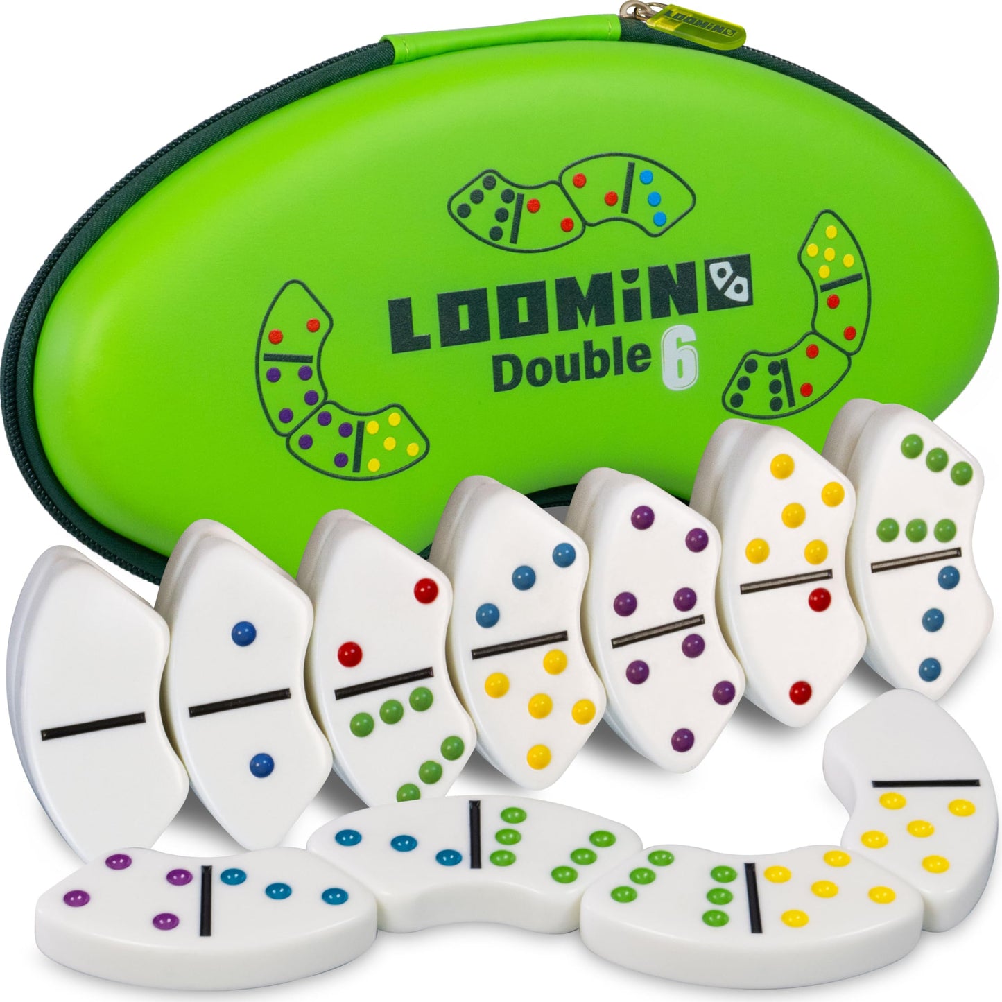 Queensell Loomino: Curved Dominoes for Family Play – Modern Dominoes Game